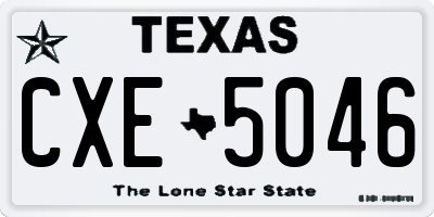 TX license plate CXE5046