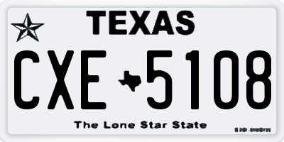 TX license plate CXE5108