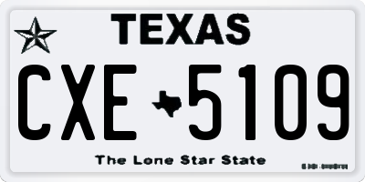 TX license plate CXE5109