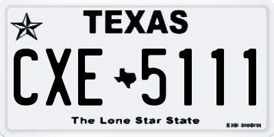 TX license plate CXE5111