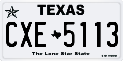 TX license plate CXE5113