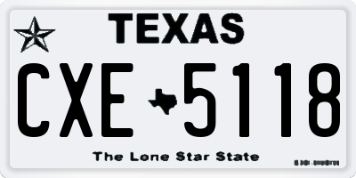 TX license plate CXE5118
