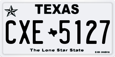 TX license plate CXE5127