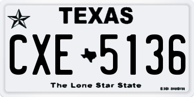 TX license plate CXE5136