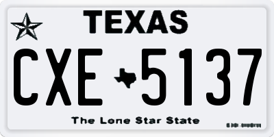 TX license plate CXE5137