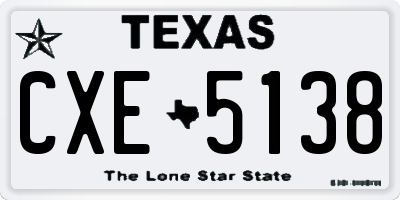TX license plate CXE5138