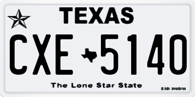 TX license plate CXE5140