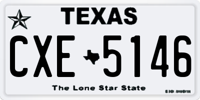 TX license plate CXE5146