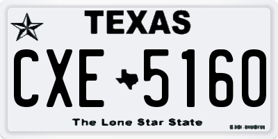 TX license plate CXE5160