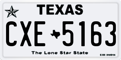 TX license plate CXE5163