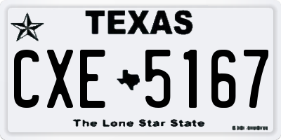TX license plate CXE5167