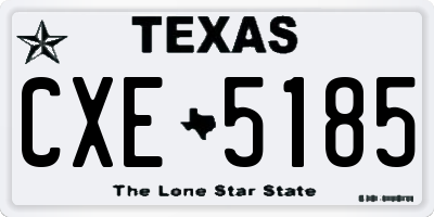 TX license plate CXE5185
