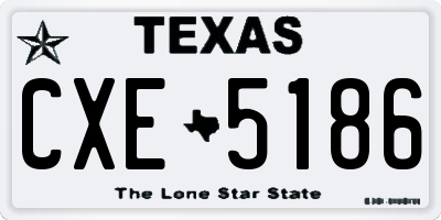 TX license plate CXE5186