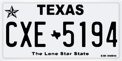 TX license plate CXE5194