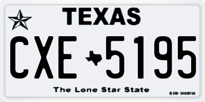 TX license plate CXE5195