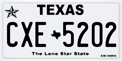 TX license plate CXE5202