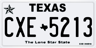 TX license plate CXE5213