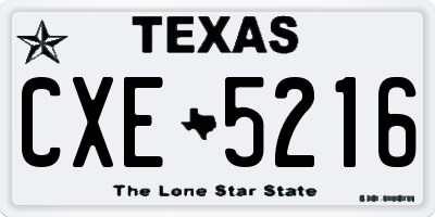 TX license plate CXE5216