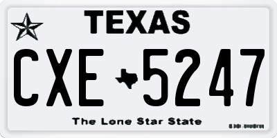 TX license plate CXE5247