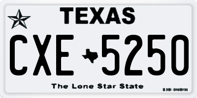 TX license plate CXE5250
