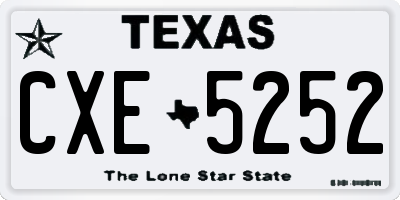 TX license plate CXE5252