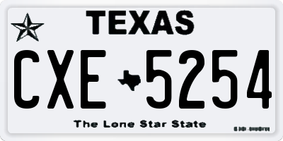 TX license plate CXE5254