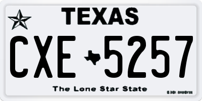 TX license plate CXE5257
