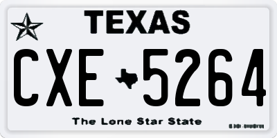 TX license plate CXE5264