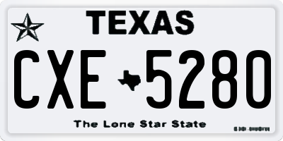 TX license plate CXE5280