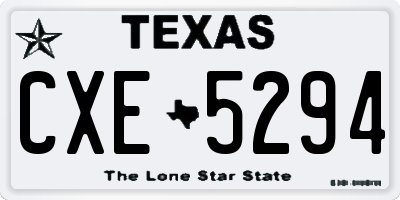 TX license plate CXE5294
