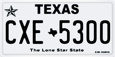 TX license plate CXE5300