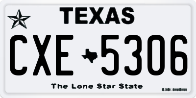 TX license plate CXE5306