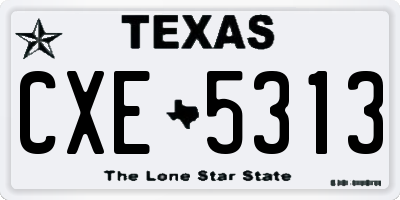 TX license plate CXE5313