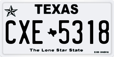 TX license plate CXE5318