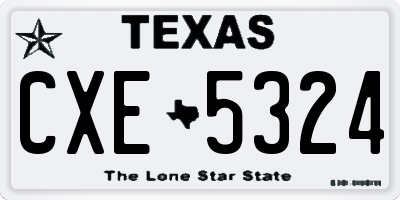 TX license plate CXE5324