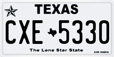 TX license plate CXE5330