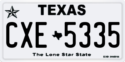 TX license plate CXE5335