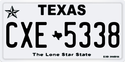 TX license plate CXE5338
