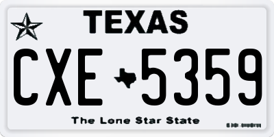 TX license plate CXE5359