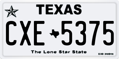 TX license plate CXE5375