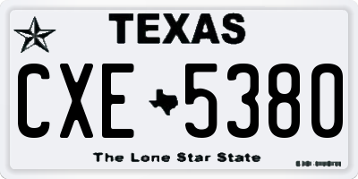 TX license plate CXE5380
