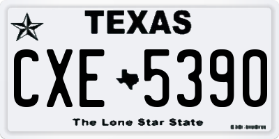 TX license plate CXE5390