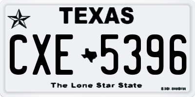 TX license plate CXE5396
