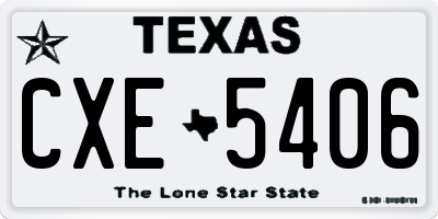 TX license plate CXE5406