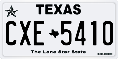 TX license plate CXE5410