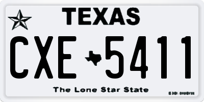TX license plate CXE5411