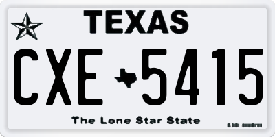 TX license plate CXE5415