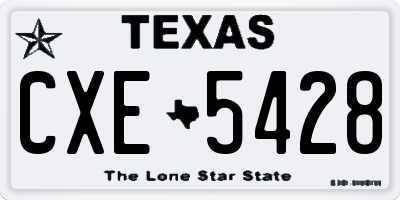 TX license plate CXE5428