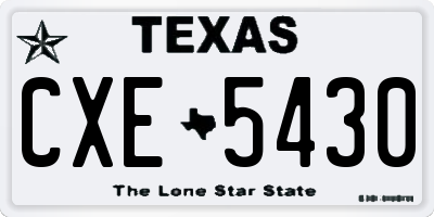 TX license plate CXE5430