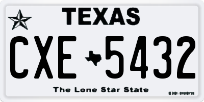 TX license plate CXE5432
